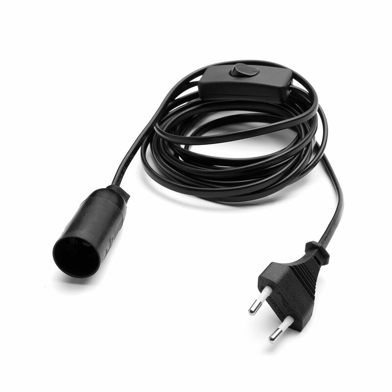 Lampenfassung E14 mit Schalter - 3,5 Meter Kabel mit Stecker - Hängelampe schwarz - lidstore.shop