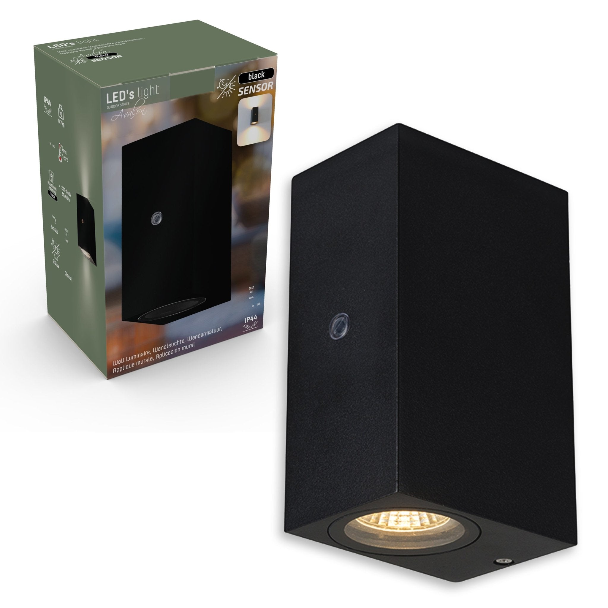 NØRD Up&Down - LED's Light LED Buitenlamp met sensor - IP44 waterdicht - GU10 fitting - Model Napoli - Zwart Buitenlampen LED.nl