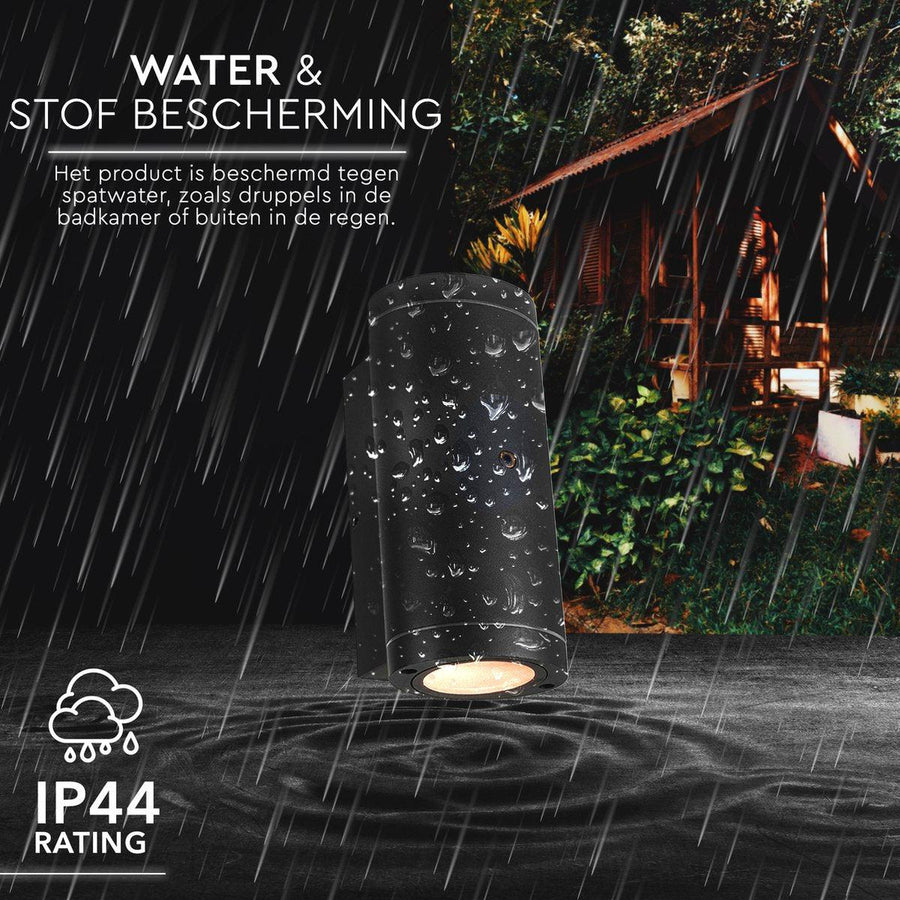 2 pack - LED's Light Up & Down LED Buitenlamp met sensor - IP44 waterdicht - GU10 fitting - Model Venezia - Antraciet Buitenlampen LED.nl