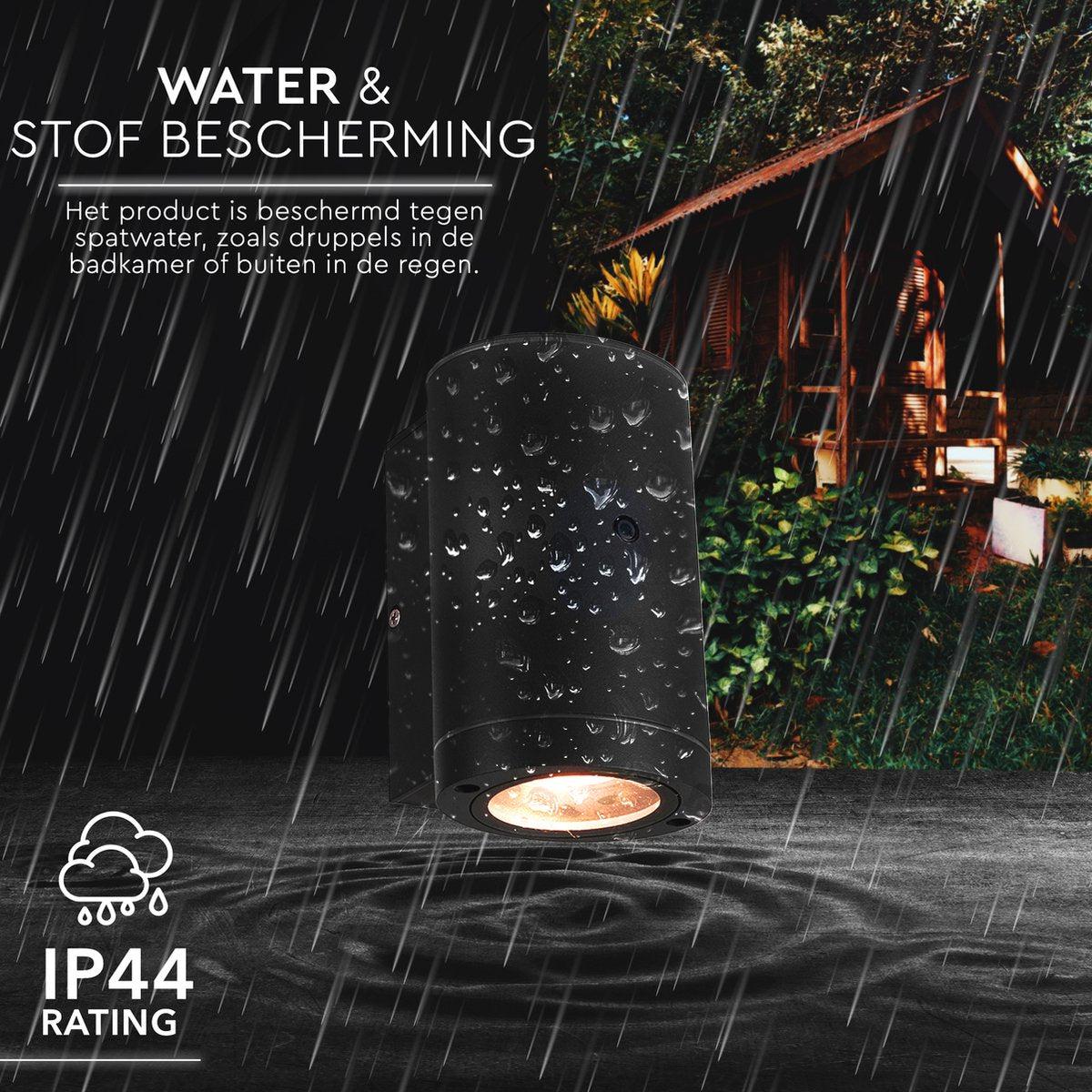 2 pack - LED's Light LED Buitenlamp met sensor - IP44 waterdicht - GU10 fitting - Model Bari - Antraciet Buitenlampen LED.nl
