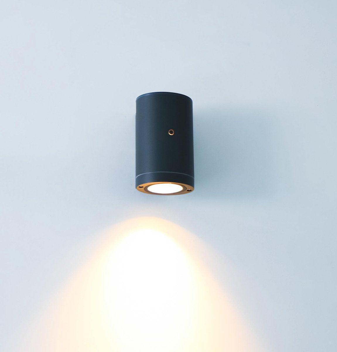 2 pack - LED's Light LED Buitenlamp met sensor - IP44 waterdicht - GU10 fitting - Model Bari - Antraciet Buitenlampen LED.nl