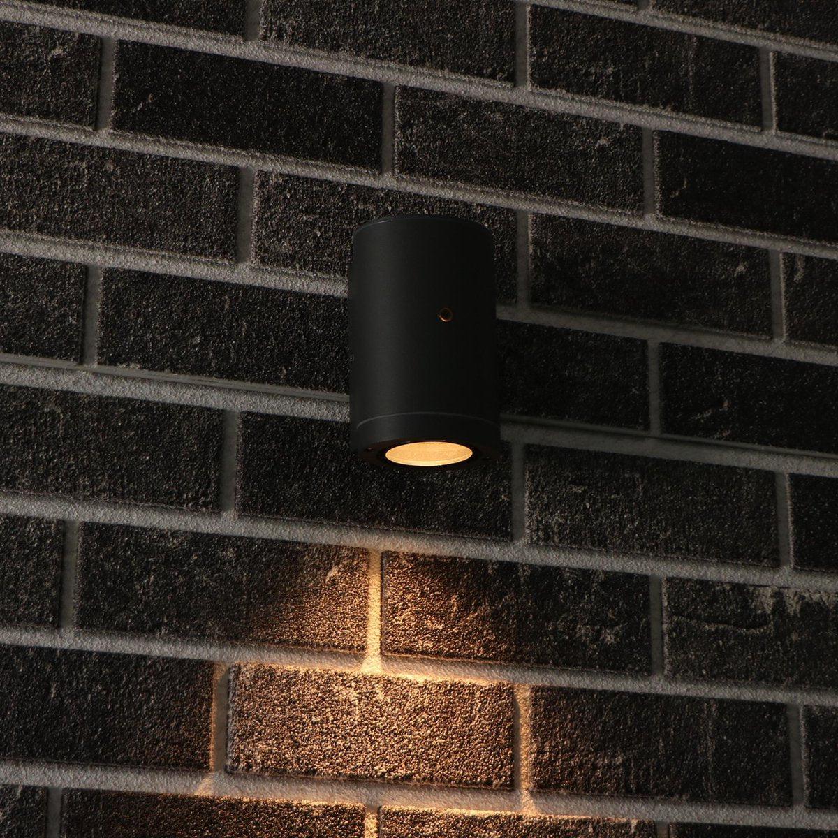 2 pack - LED's Light LED Buitenlamp met sensor - IP44 waterdicht - GU10 fitting - Model Bari - Antraciet Buitenlampen LED.nl