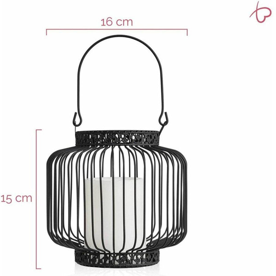 LED Lantern Basket with LED Candle for Indoor and Outdoor Use - Wireless on Batteries - Black - LED.nl