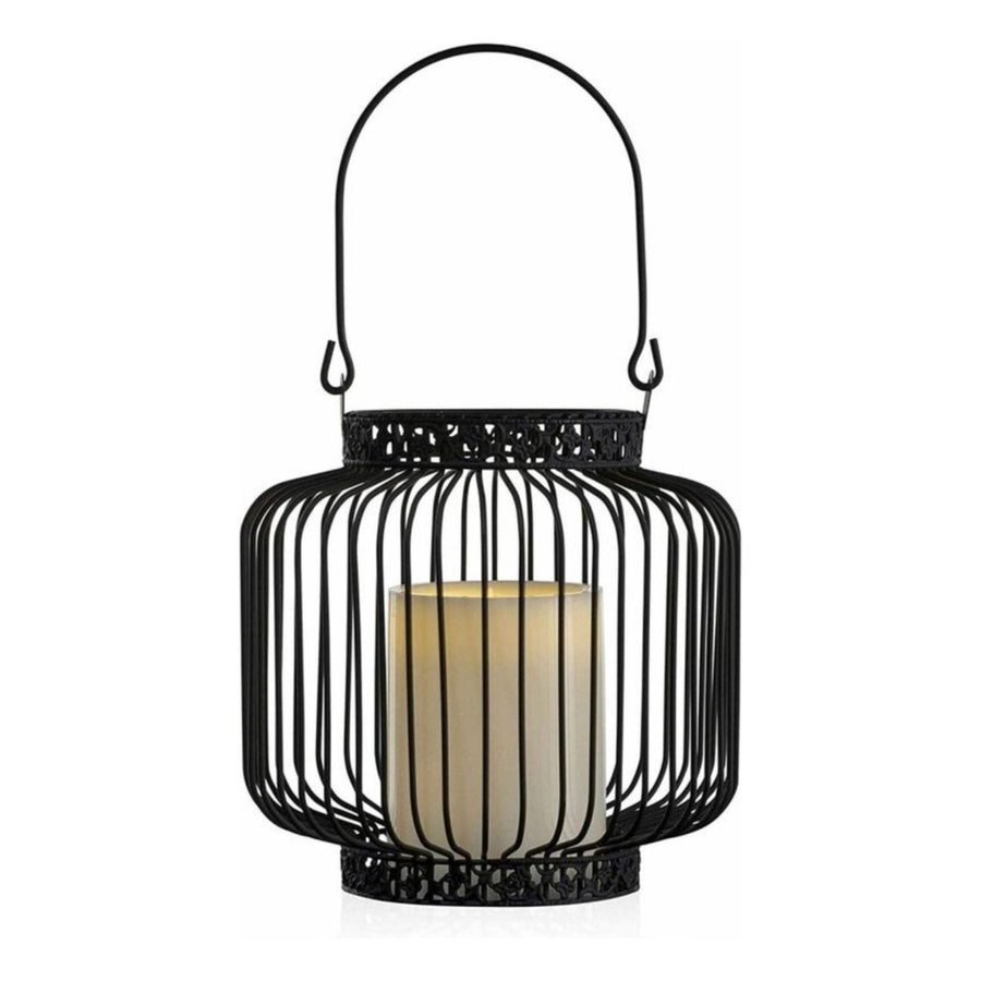LED Lantern Basket with LED Candle for Indoor and Outdoor Use - Wireless on Batteries - Black - LED.nl