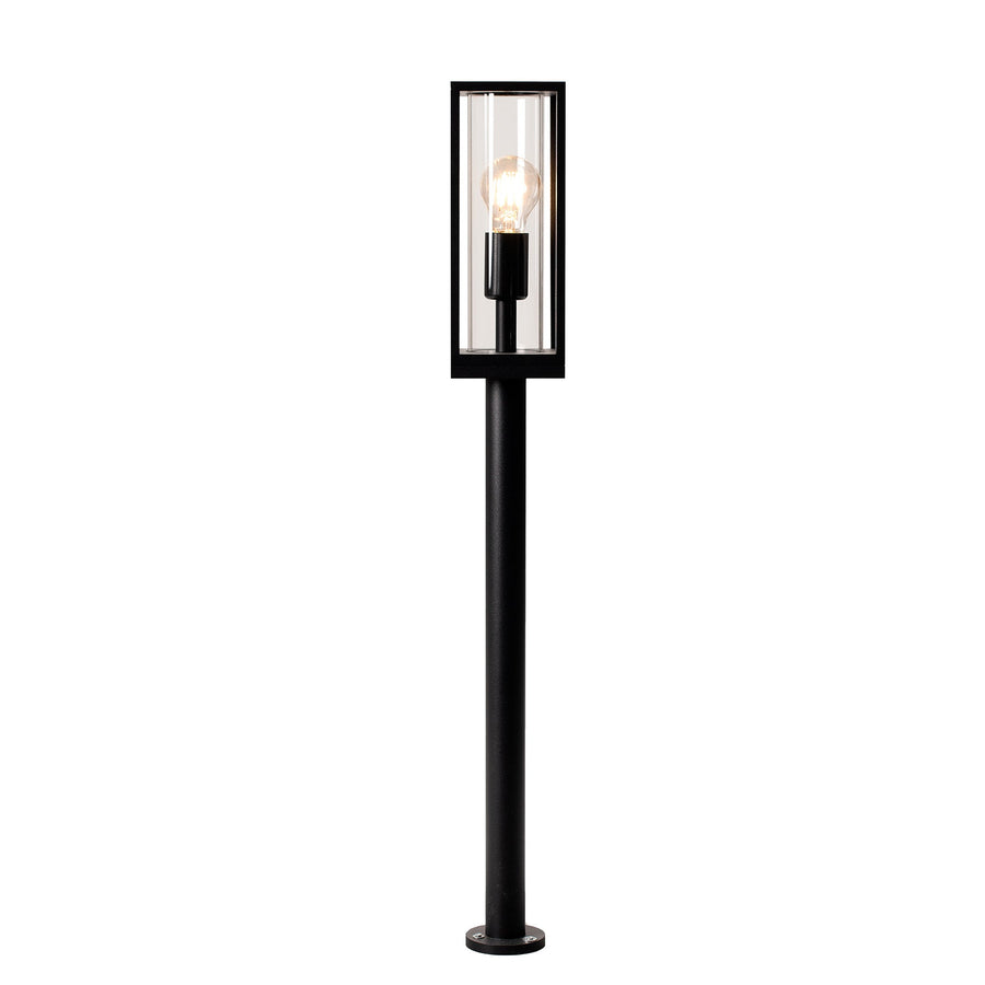 LED's Light LED Lantern Post Garden Lamp with Glass Panes - E27 Fitting - IP44 - 80 cm - Black - LED.nl