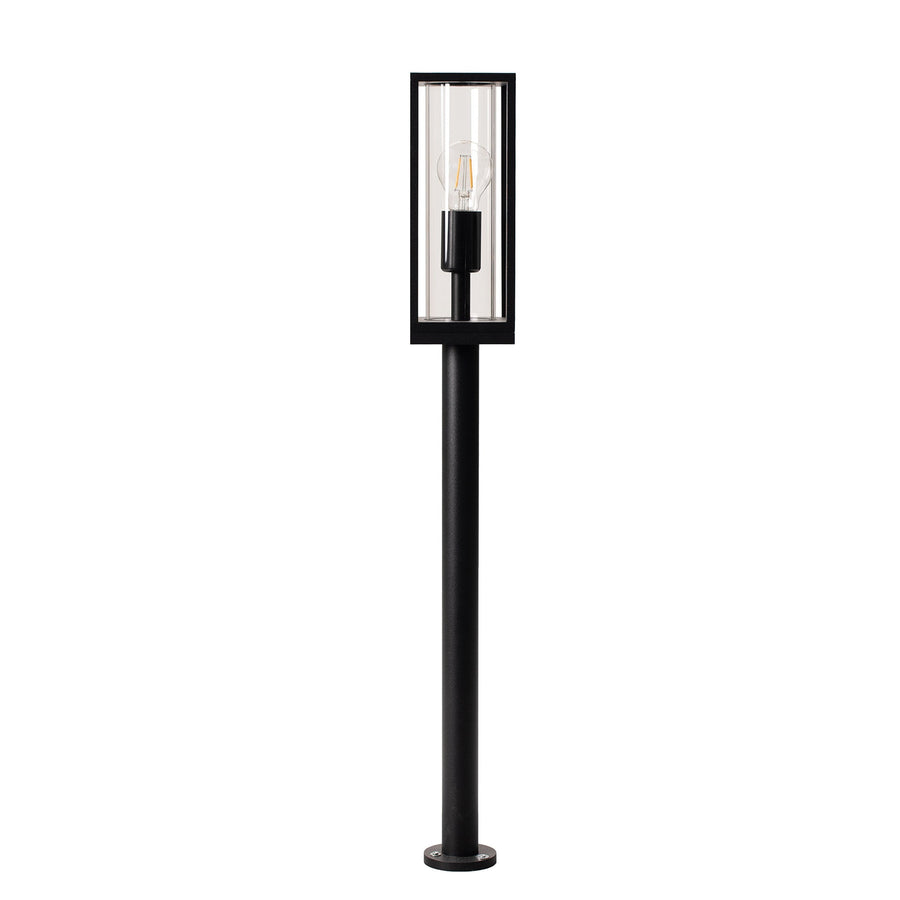 LED's Light LED Lantern Post Garden Lamp with Glass Panes - E27 Fitting - IP44 - 80 cm - Black - LED.nl