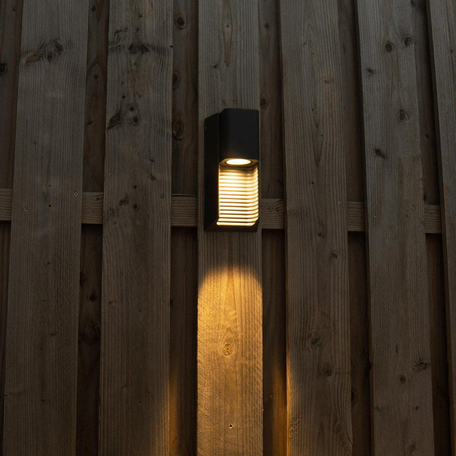 LED-Wandleuchte für den Außenbereich mit GU10-Fassung – Streifen – Rimini – IP44 – Anthrazit - lidstore.shop