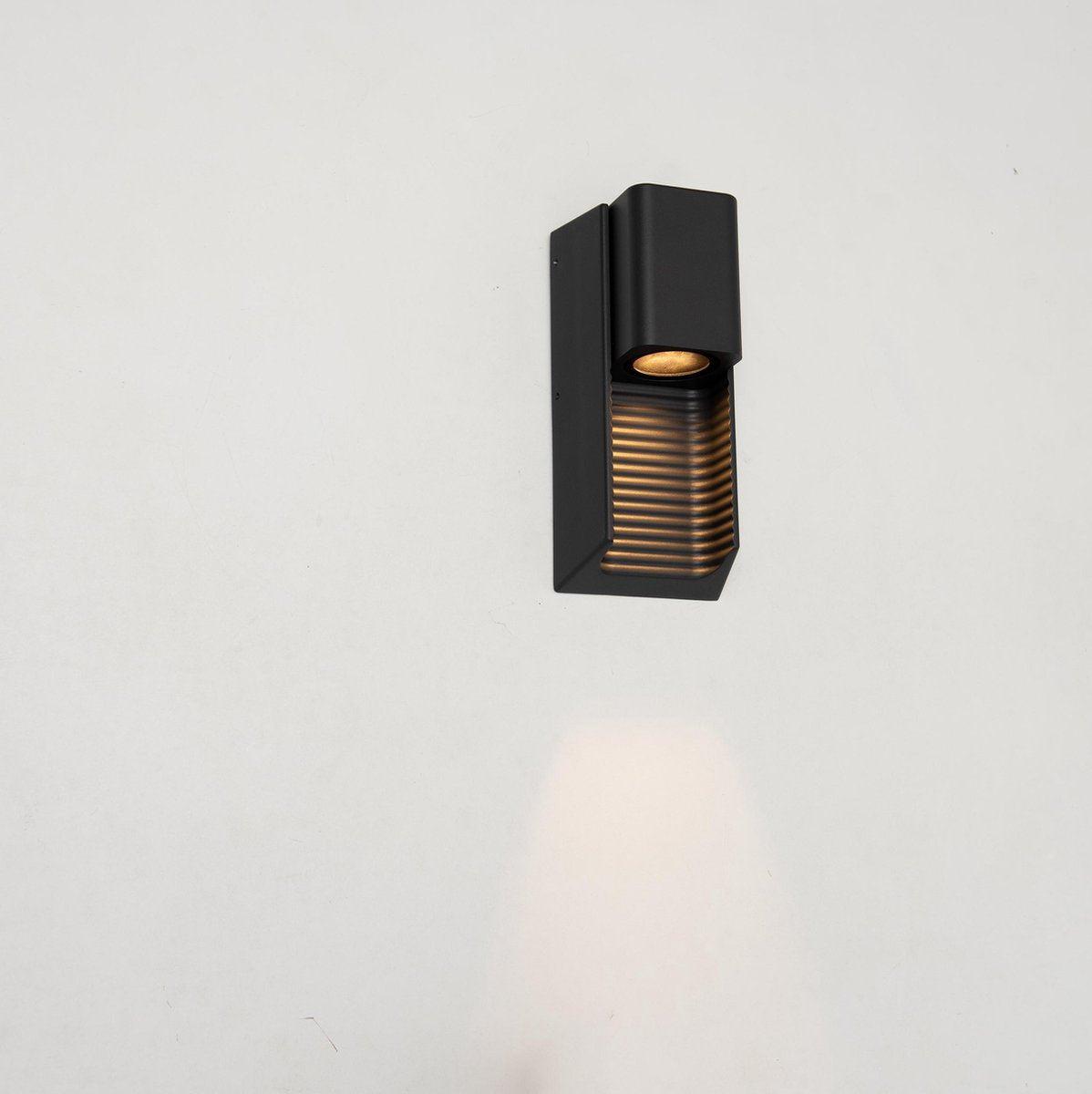2 pack - LED Muurlamp buiten met GU10 fitting - Strepen - Rimini - IP44 - Antraciet Wandlampen LED.nl