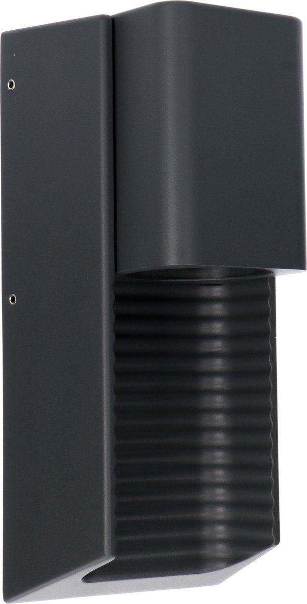 2 pack - LED Muurlamp buiten met GU10 fitting - Strepen - Rimini - IP44 - Antraciet Wandlampen LED.nl