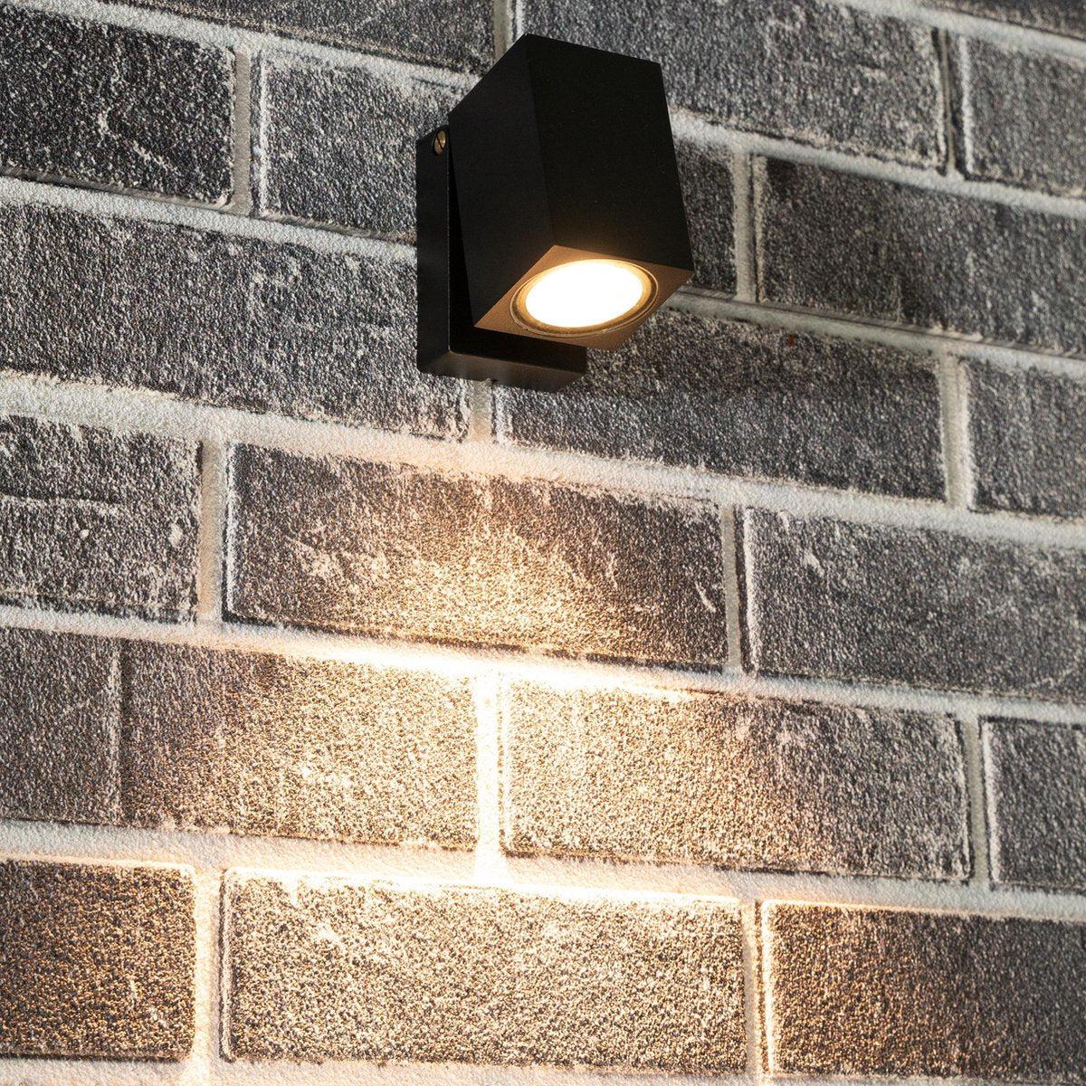 3 pack - LED's Light Kantelbare LED Buitenlamp - GU10 fitting - IP44 - Zwart - Model Lucca Spotjes LED.nl