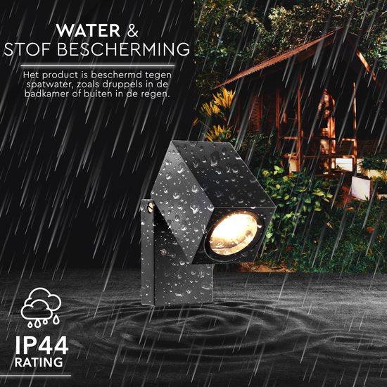 LED's Light Tiltable LED Outdoor Lamp - GU10 fitting - IP44 - Black - Model Lucca - LED.nl