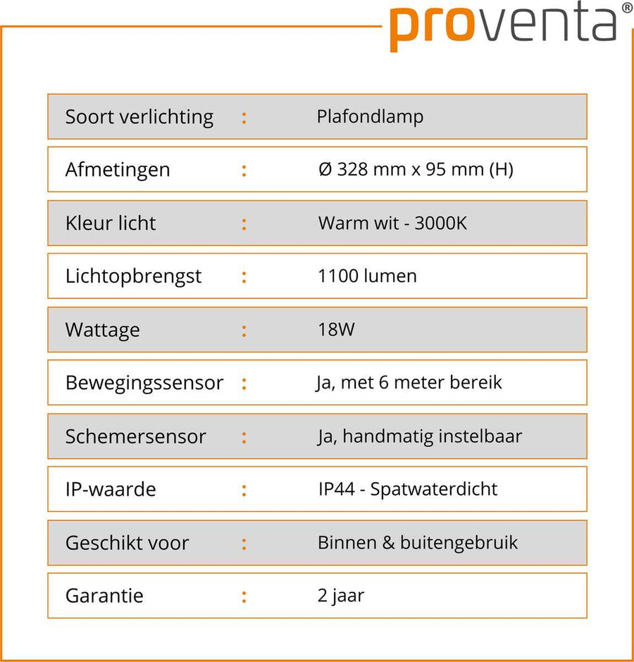 LED's Light Ceiling Lamp with Sensor 1100 - Daylight and motion detection - Ø 33 cm - LED.nl