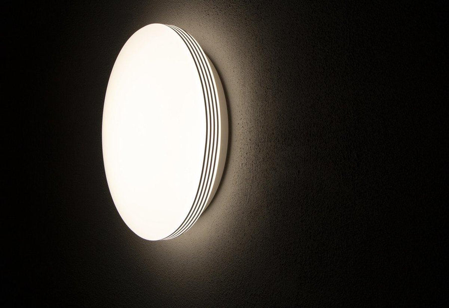 LED Plafondlamp rond 35 cm met ringen - Universeel - Spatwaterdicht - Warm wit licht Plafondlampen LED.nl