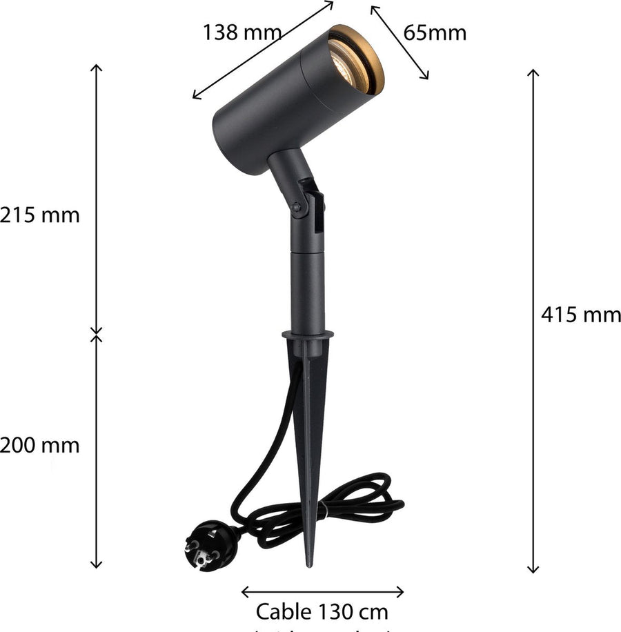 LED's Light Prikspot Garden Lighting - Tiltable - GU10 fitting - IP54 waterproof - Anthracite - LED.nl