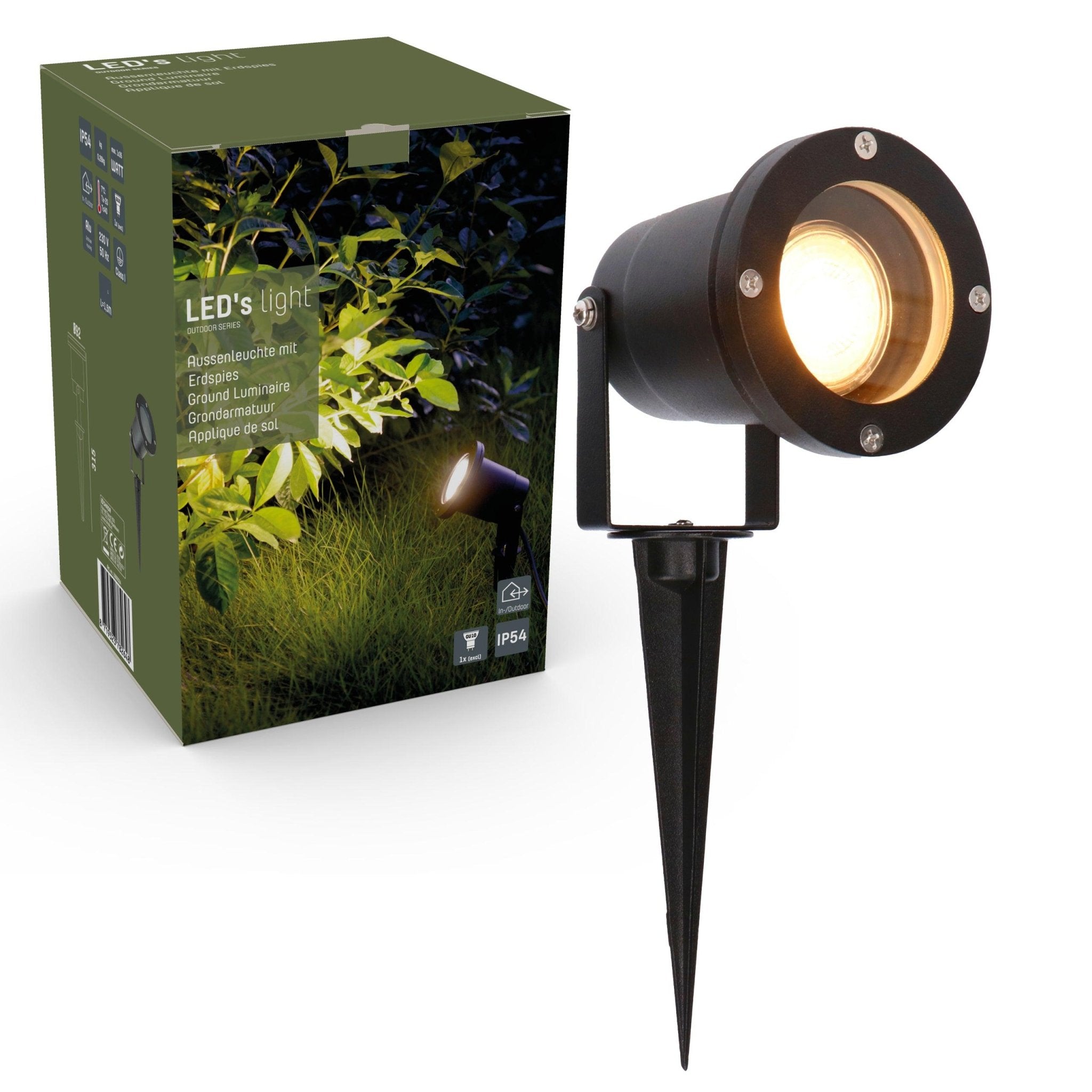 LED's Light LED Prikspot met Stekker - Kantelbaar - GU10 fitting - IP54 - Model Melfi - Zwart Prikspotjes LED.nl