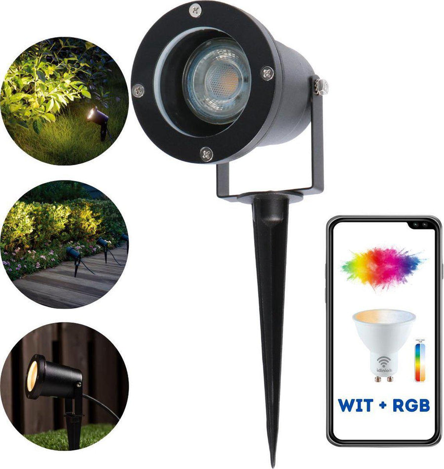 LED's Light LED Spotlight with Plug - Tiltable - GU10 fitting - IP54 - Model Melfi - Black - LED.nl