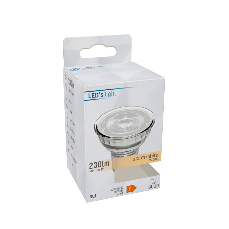 LED Lampe GU10 - 3W ersetzt 35W - 230 lm - Warmweißes Licht - lidstore.shop