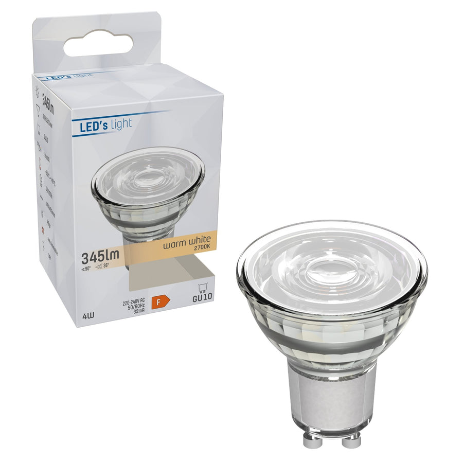 LED Spot GU10 - Clear - Warm white - 4W replaces 50W - LED.nl