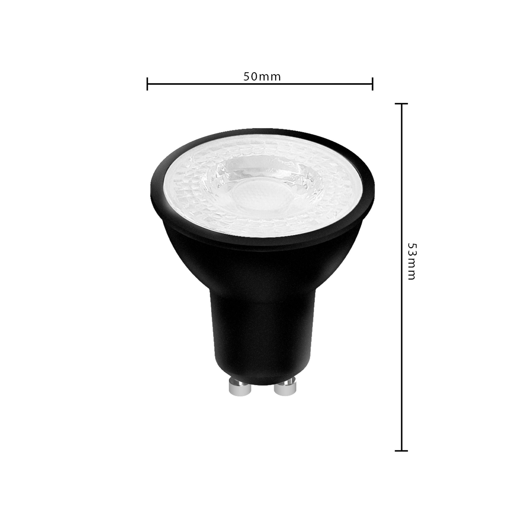 GU10 LED Spots zwart - Warm wit licht - 4W/50W - 345 lm - 3PACK Spotjes LED.nl