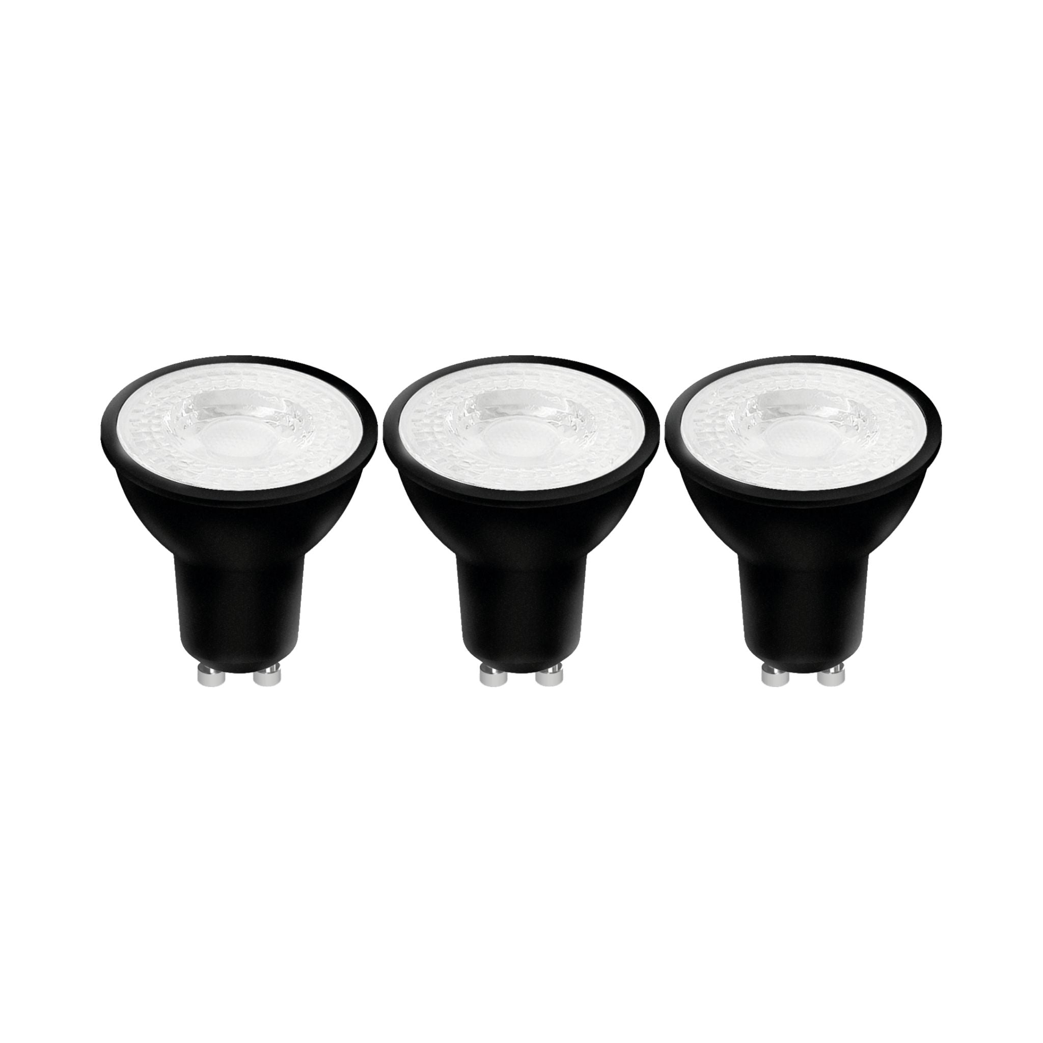 GU10 LED Spots zwart - Warm wit licht - 4W/50W - 345 lm - 3PACK Spotjes LED.nl