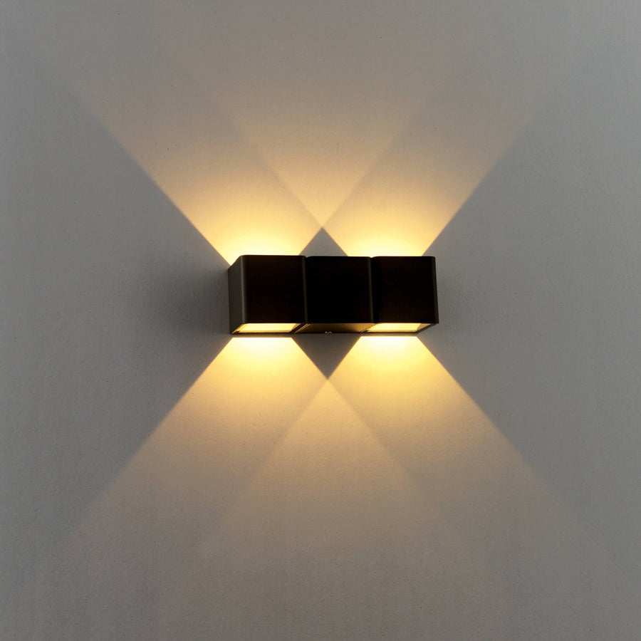 LED's Light 4-flammige Wandleuchte für den Außenbereich - Modell Aversa - Warmweiß - IP54 wasserdicht - Anthrazit - lidstore.shop