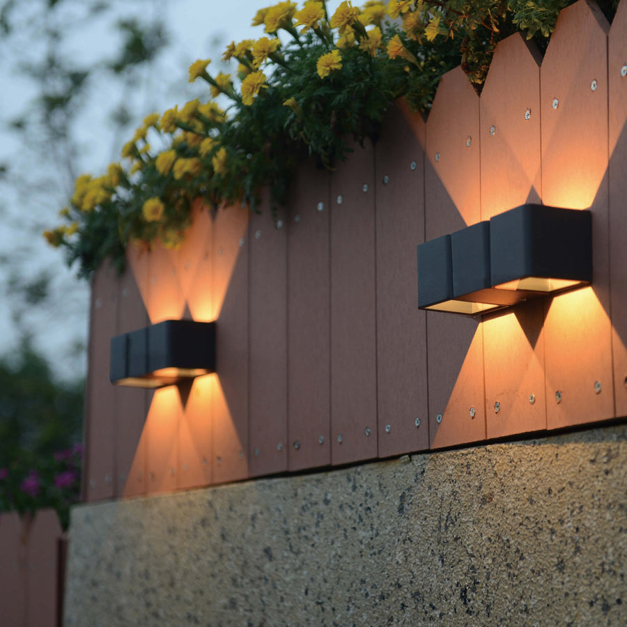 LED's Light 4-flammige Wandleuchte für den Außenbereich - Modell Aversa - Warmweiß - IP54 wasserdicht - Anthrazit - lidstore.shop