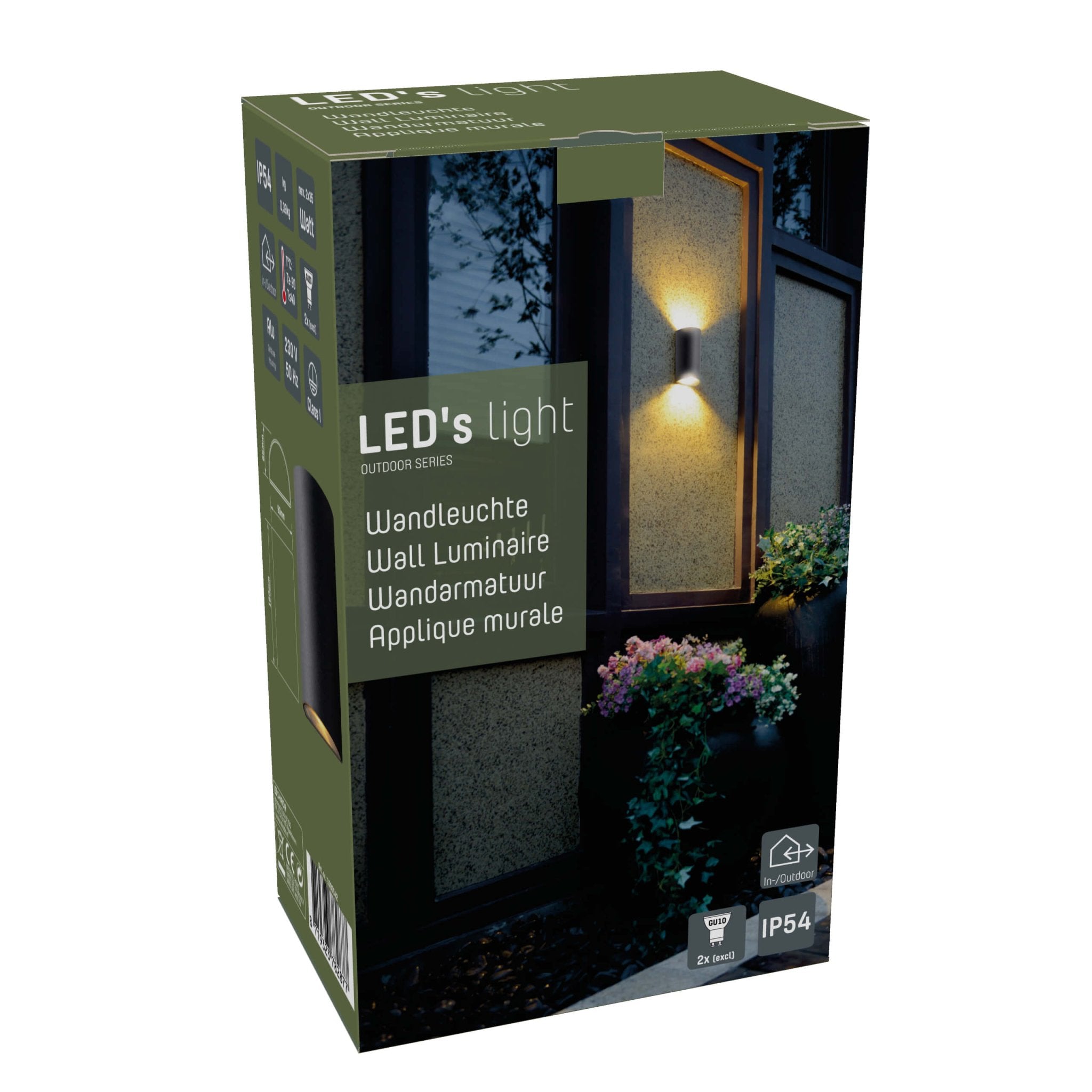 LED's Light LED Muurlamp Buiten - Halve cilinder met 2 lichtpunten - Model Siena - IP44 - Antraciet Wandlampen LED.nl
