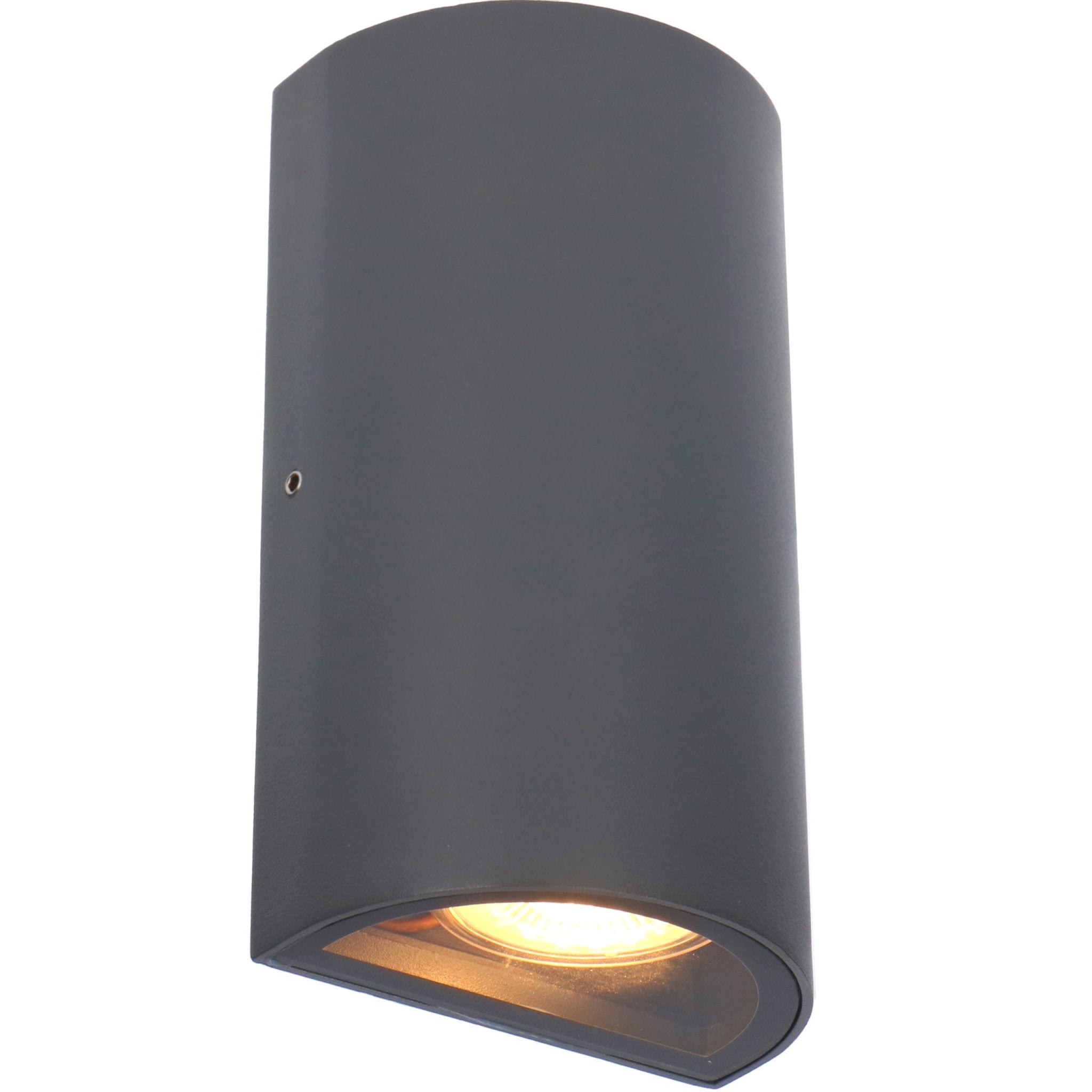 LED's Light LED Muurlamp Buiten - Halve cilinder met 2 lichtpunten - Model Siena - IP44 - Antraciet Wandlampen LED.nl