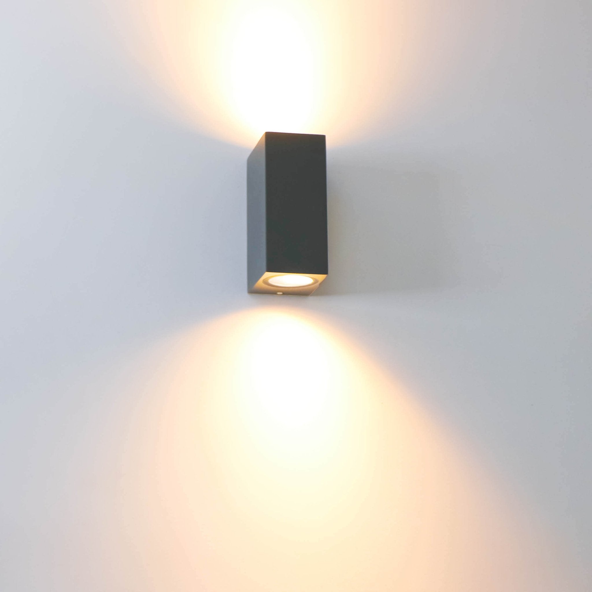 NØRD Up&Down - LED's Light LED Buitenlamp met GU10 fitting - Rechthoek - IP44 - Antraciet - Model Milaan Wandlampen LED.nl