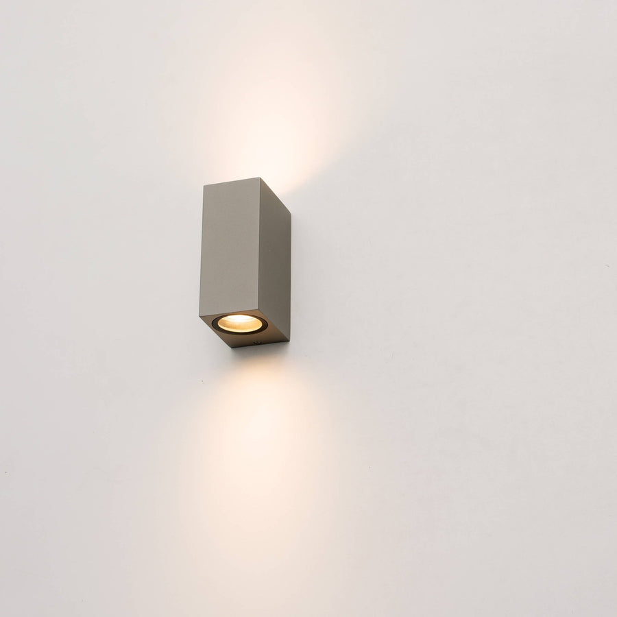 LED's Light LED-Außenleuchte mit GU10-Fassung - Rechteckig - IP44 - Grau - Modell Milan - lidstore.shop