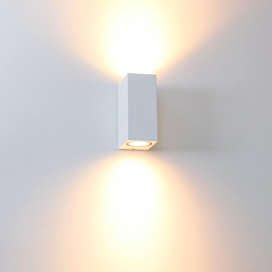 NØRD Up&Down – LED-Außenleuchte mit GU10-Fassung – Rechteckig – Schutzart IP44 – Weiß – Modell Milan - lidstore.shop