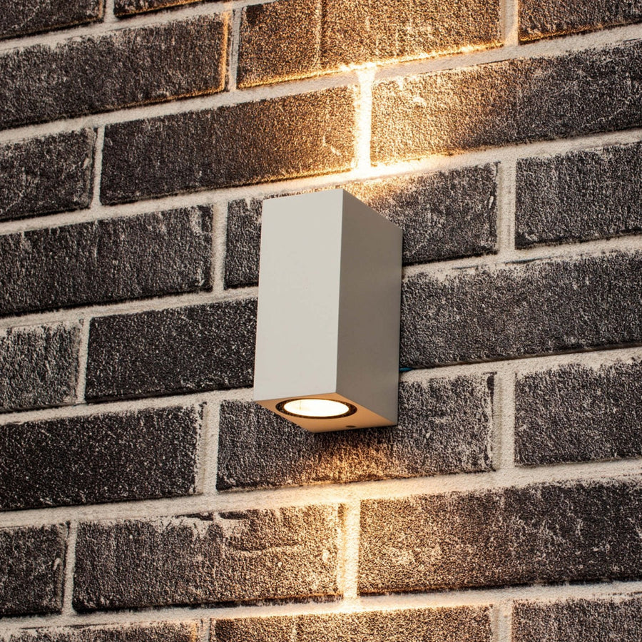 NØRD Up&Down – LED-Außenleuchte mit GU10-Fassung – Rechteckig – Schutzart IP44 – Weiß – Modell Milan - lidstore.shop