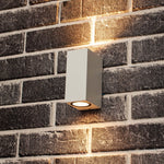 NØRD Up&Down - LED's Light LED Buitenlamp met GU10 fitting - Rechthoek - IP44 - Wit - Model Milaan Wandlampen LED.nl
