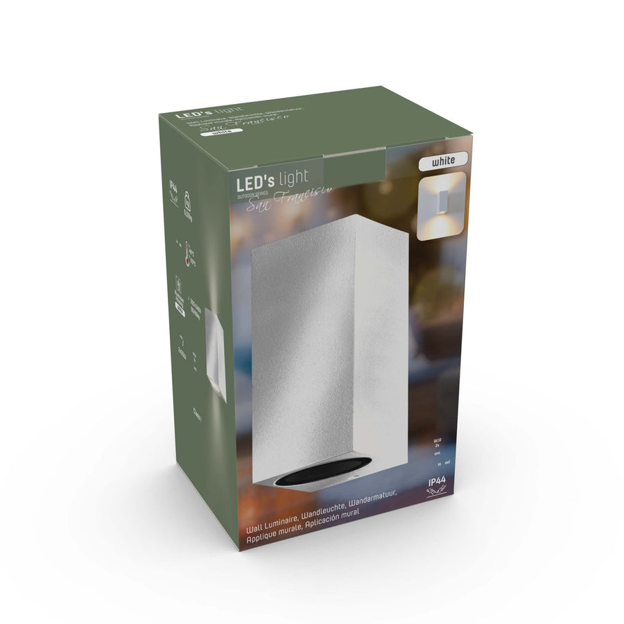 NØRD Up&Down – LED-Außenleuchte mit GU10-Fassung – Rechteckig – Schutzart IP44 – Weiß – Modell Milan - lidstore.shop