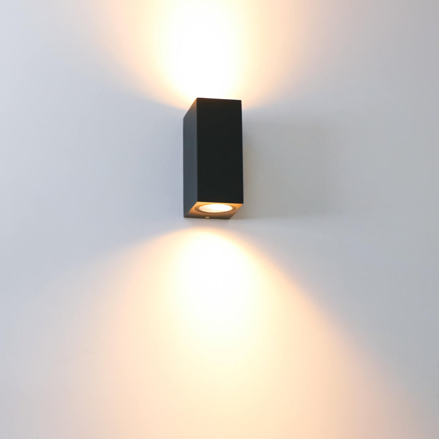 NØRD Up&Down – LED-Außenleuchte mit GU10-Fassung – Rechteckig – Schutzart IP44 – Schwarz – Modell Milan - lidstore.shop