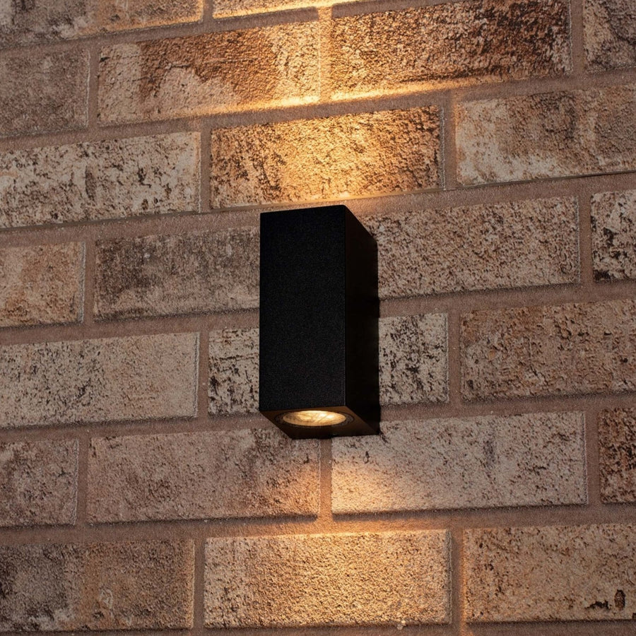 NØRD Up&Down – LED-Außenleuchte mit GU10-Fassung – Rechteckig – Schutzart IP44 – Schwarz – Modell Milan - lidstore.shop