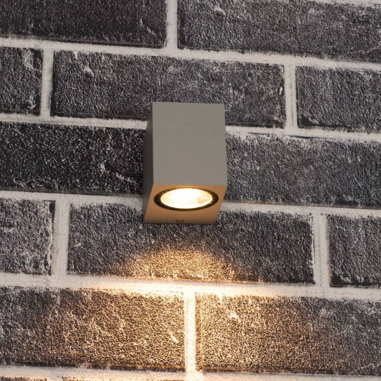 6 pack - LED Wandlamp buiten met GU10 fitting - Rome - Vierkant - IP44 - Grijs Wandlampen LED.nl
