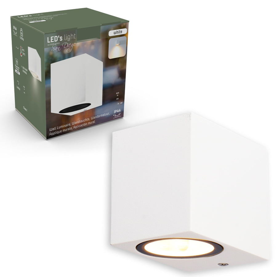 LED's Light LED Wall Lamp Outdoor with GU10 fitting - Square - IP44 - White - Model Rome - LED.nl