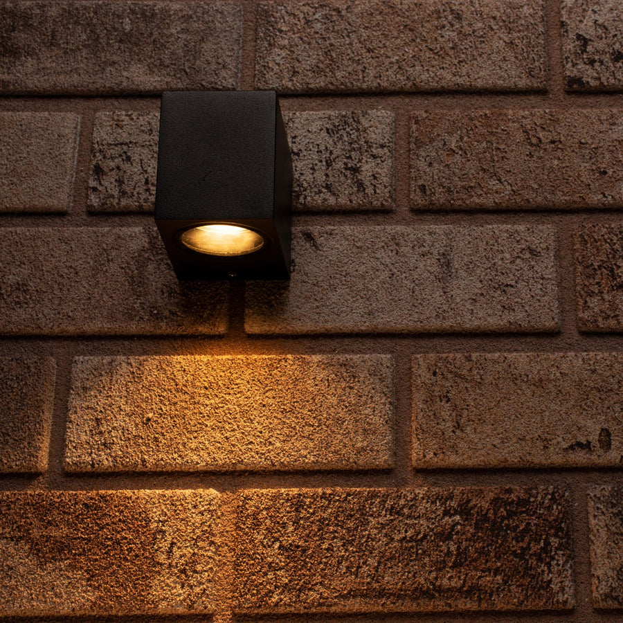 LED's Light LED Wall Lamp Outdoor with GU10 fitting - Square - IP44 - Black - Model Rome - LED.nl