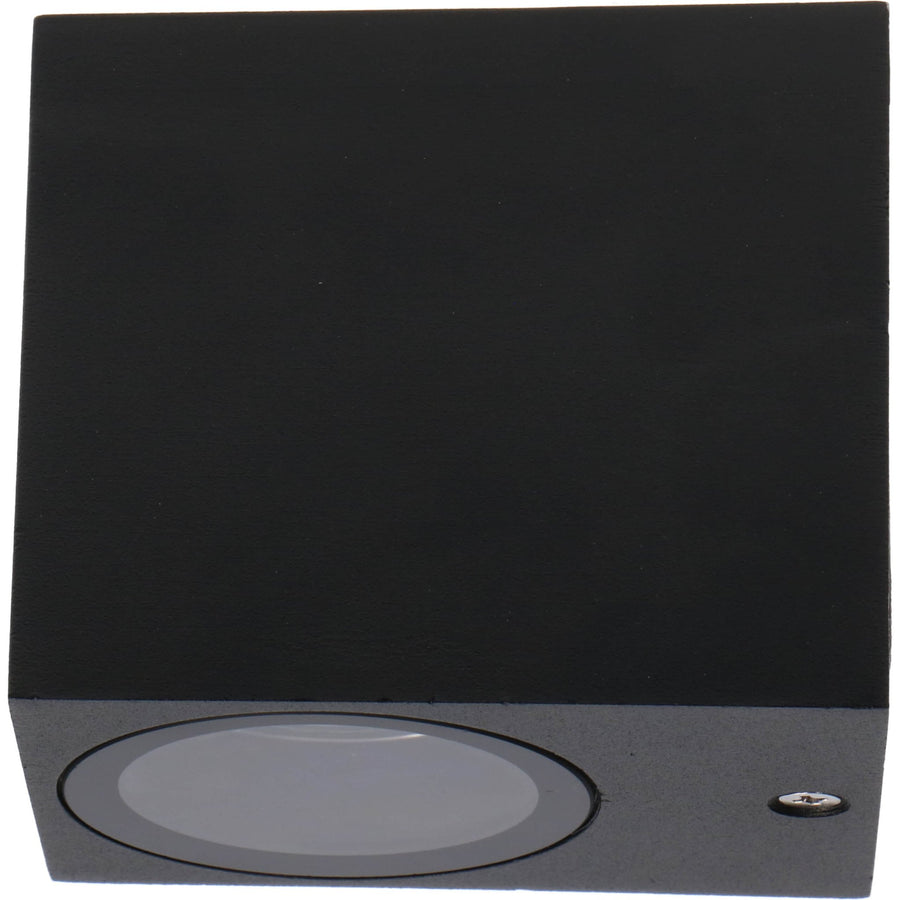 LED's Light LED Wall Lamp Outdoor with GU10 fitting - Square - IP44 - Black - Model Rome - LED.nl