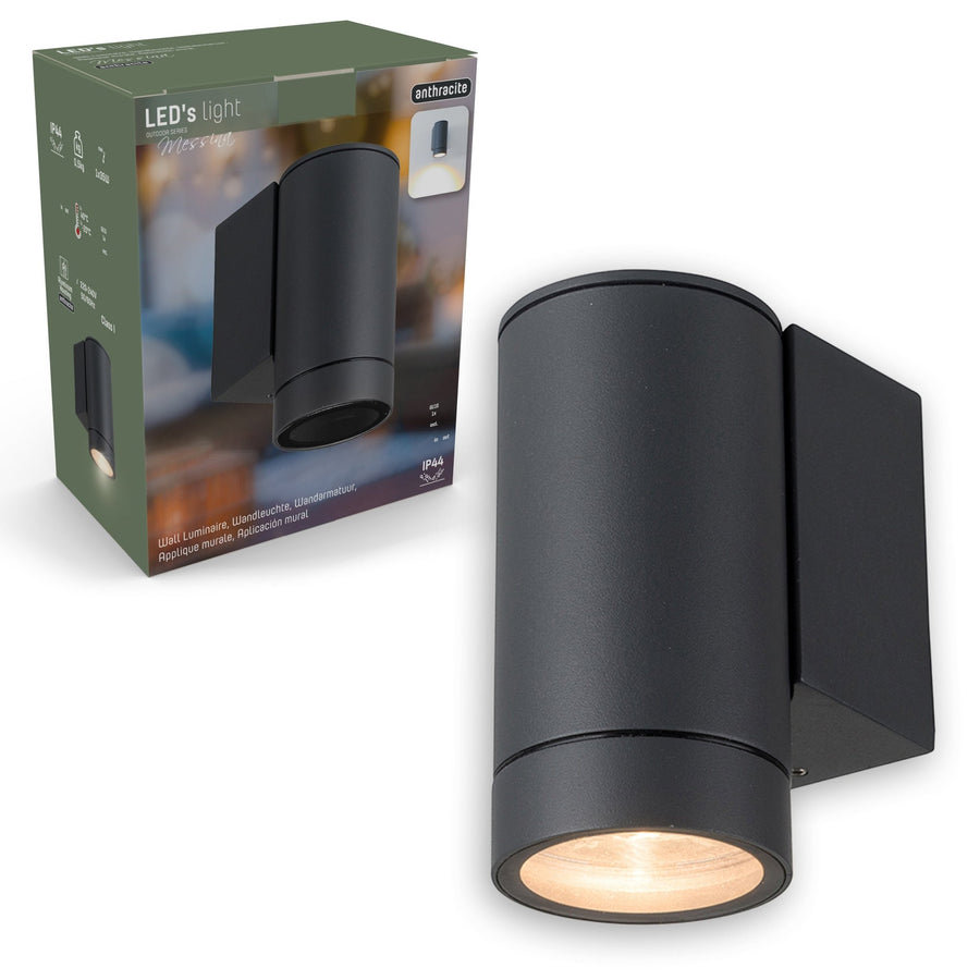 LED's Light Außenwandleuchte - GU10-Fassung - IP44 wasserdicht - Anthrazit - Modell Carpi - lidstore.shop