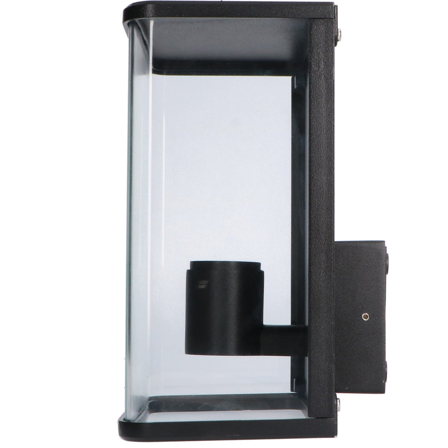 LED Wall Lamp Glass - All-round light - Rectangle - E27 fitting - IP44 - Black - LED.nl