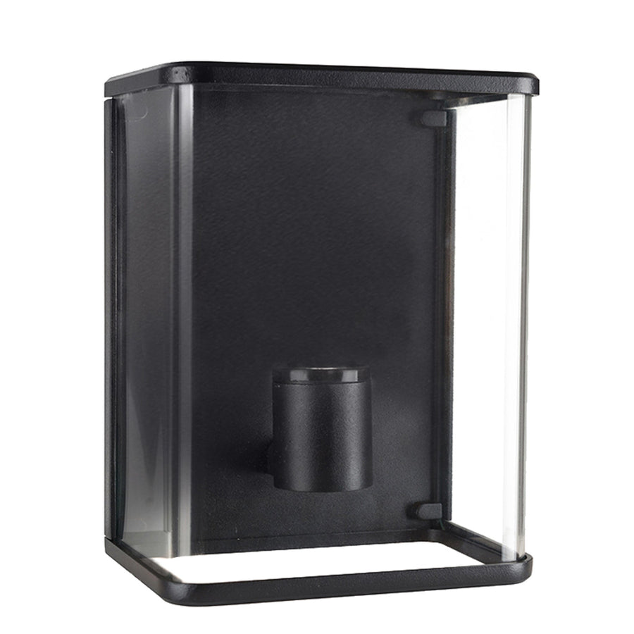 LED Wall Lamp Glass - All-round light - Rectangle - E27 fitting - IP44 - Black - LED.nl