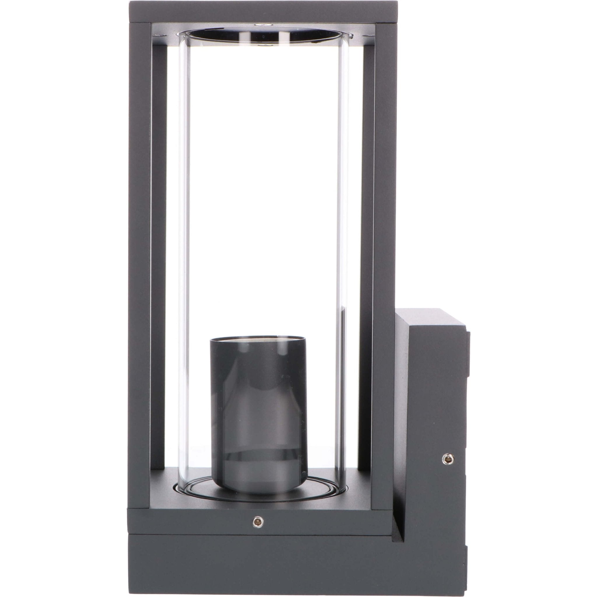 LED's Light LED Wandlamp met glazen ruiten - Rechthoek - E27 fitting - IP44 - Antraciet Wandlampen LED.nl