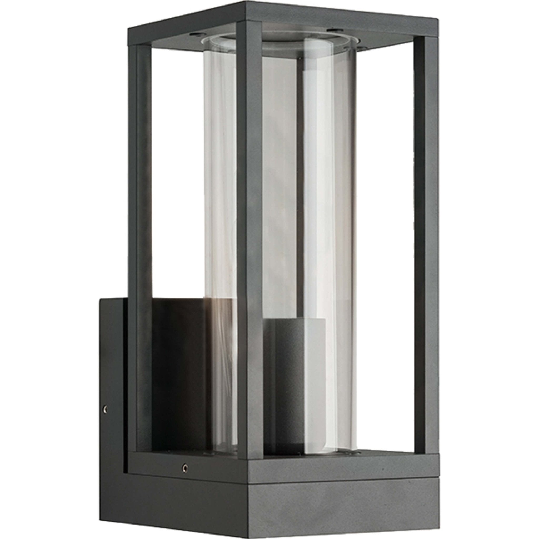 LED's Light LED Wandlamp met glazen ruiten - Rechthoek - E27 fitting - IP44 - Antraciet Wandlampen LED.nl