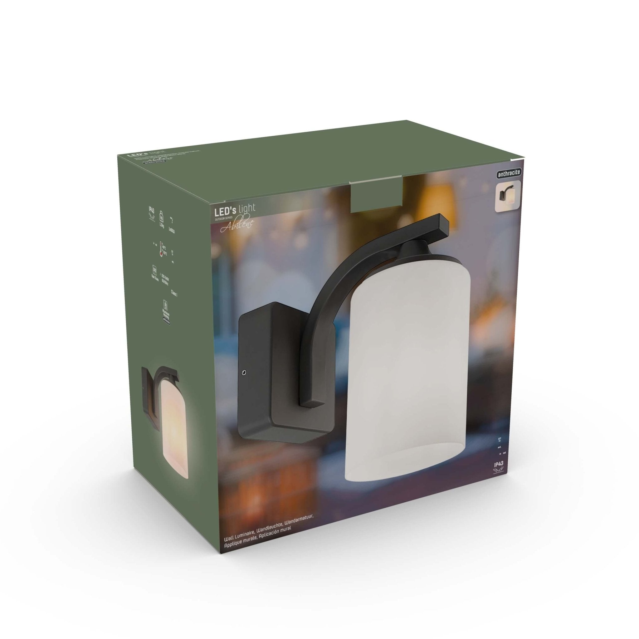 LED's Light LED Wandlamp Milky met E27 fitting - IP44 - Model Noto - Antraciet Wandlampen LED.nl