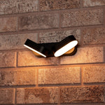 2 pack LED's Light Dubbele LED Buitenlamp - Model Rieti - Warm wit - IP44 waterbestendig - Zwart Wandlampen LED.nl