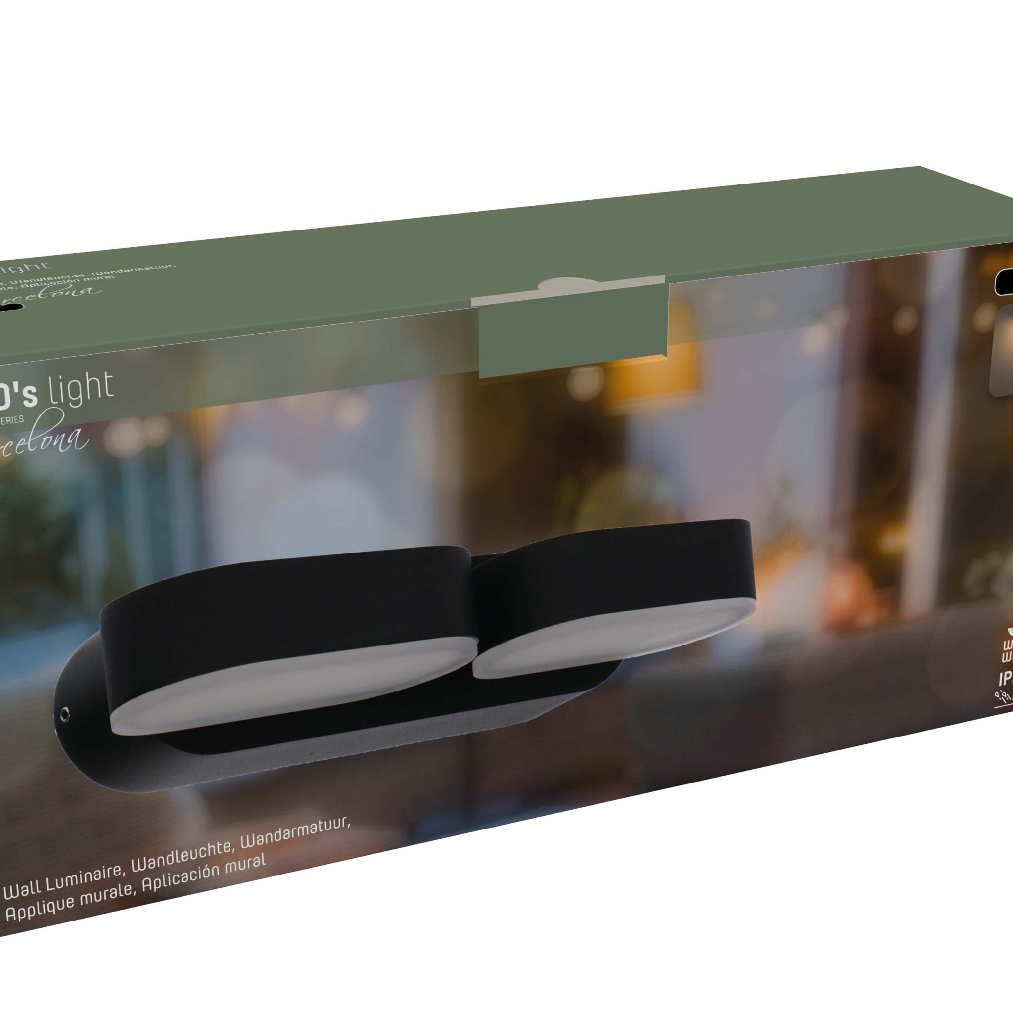2 pack LED's Light Dubbele LED Buitenlamp - Model Rieti - Warm wit - IP44 waterbestendig - Zwart Wandlampen LED.nl