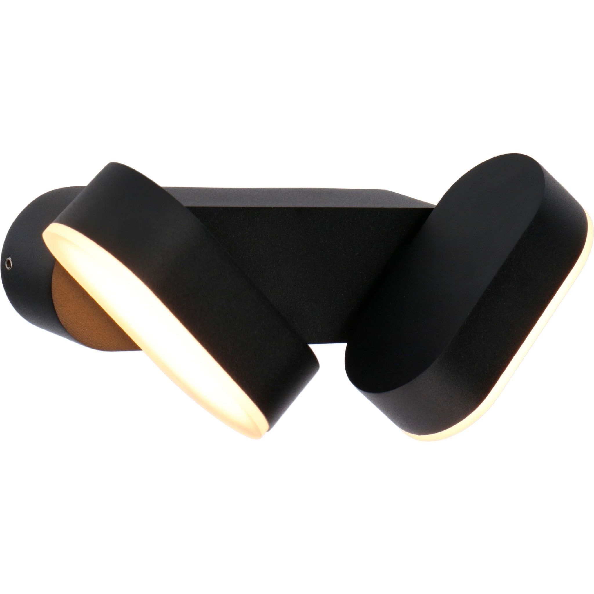 2 pack LED's Light Dubbele LED Buitenlamp - Model Rieti - Warm wit - IP44 waterbestendig - Zwart Wandlampen LED.nl