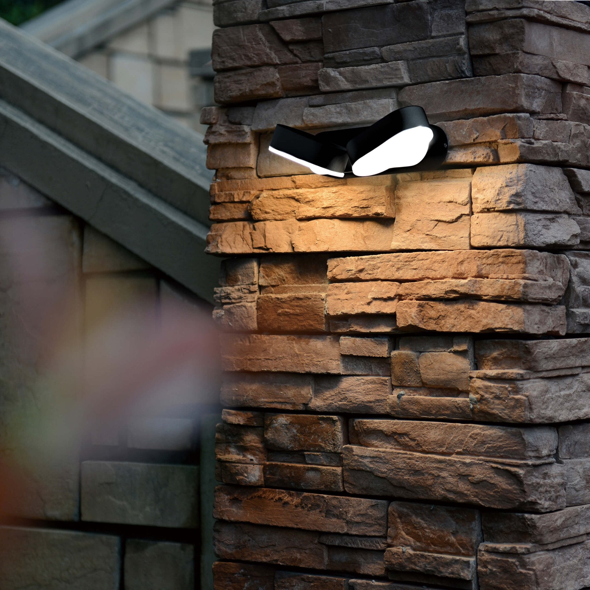 2 pack LED's Light Dubbele LED Buitenlamp - Model Rieti - Warm wit - IP44 waterbestendig - Zwart Wandlampen LED.nl